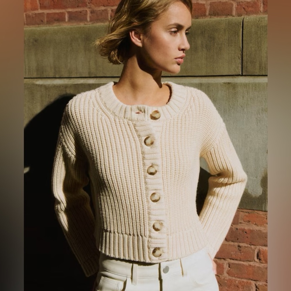 Sezane Paolo Cardigan Cream - Size M